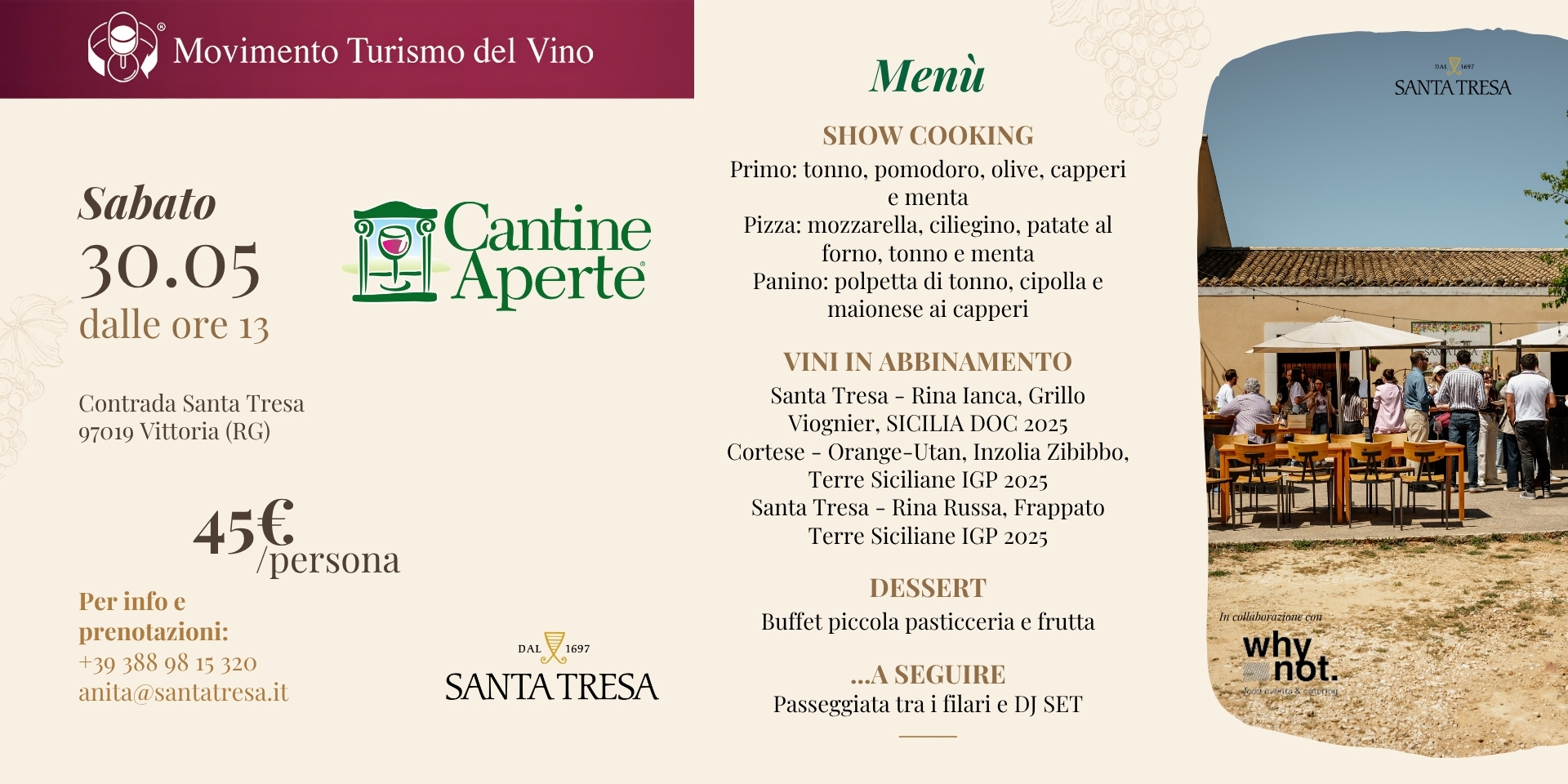 Cantine Aperte 2026 a Santa Tresa